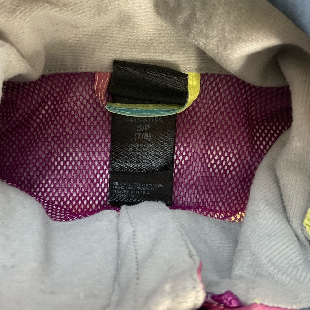 The North Face Girls Size 7/8 Hyvent Resolve Mesh Line Windbreaker Rainbow Color - Picture 3 of 9